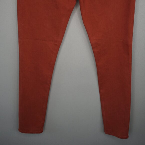 New AG Farrah High Rise Skinny Ankle Stretch Sateen Pants in Dark Hibiscus sz 26 - Picture 11 of 15